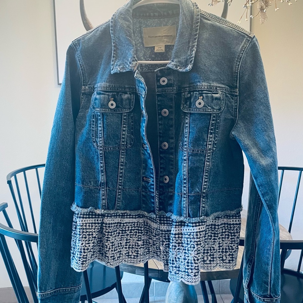 Anthropologie Ruffled Jean Jacket